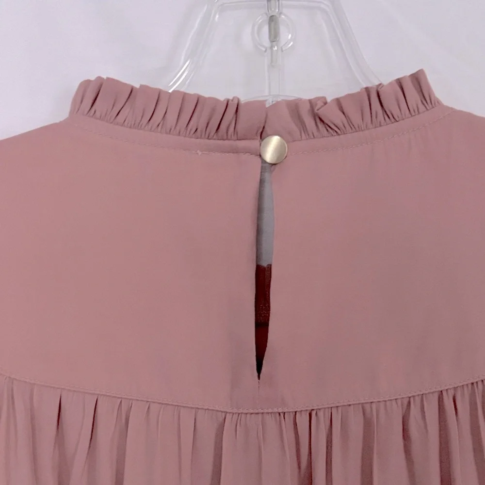 LOFT Mauve Blouse with Gold Buttons - Picture 5 of 9